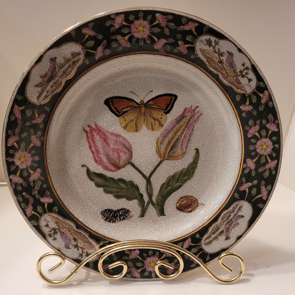 Chinese Antique Hua Rong Tang Zhi Bird Plate.